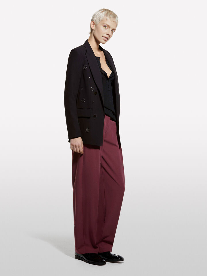 Blazer mit Schmuckstein-Applikation - blazer für damen - Schwarz | Sisley image number 1